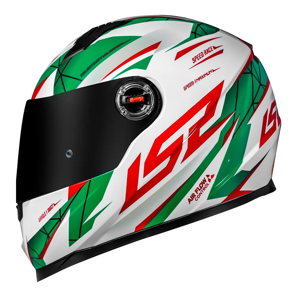 CAPACETE LS2 CLASSIC DRAZE BRANCO/VERDE - Imagem 2