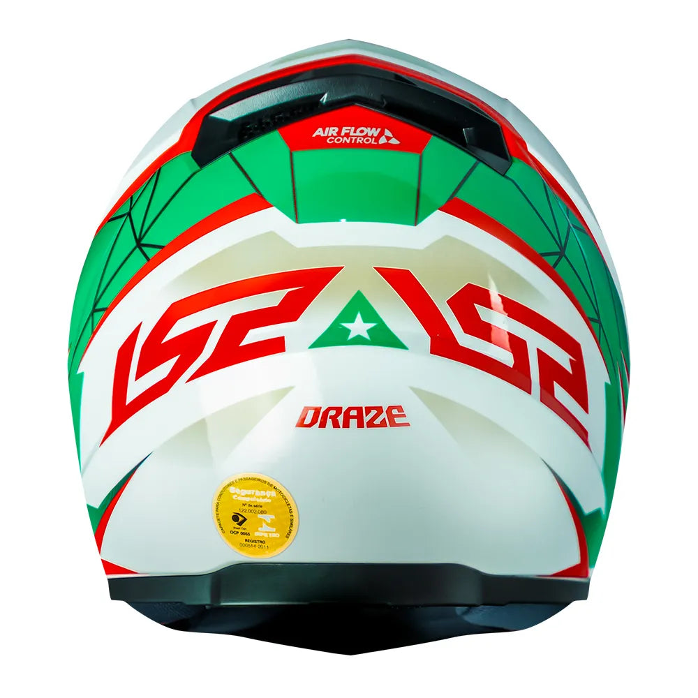 CAPACETE LS2 CLASSIC DRAZE BRANCO/VERDE - Imagem 3